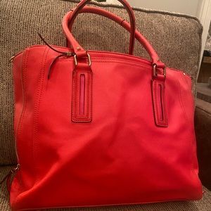 Large Stella and Dot Red Leather Tote